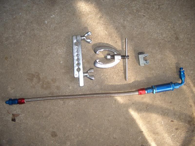 stainless steel braided fuel line/filter kit (replaces stock filter