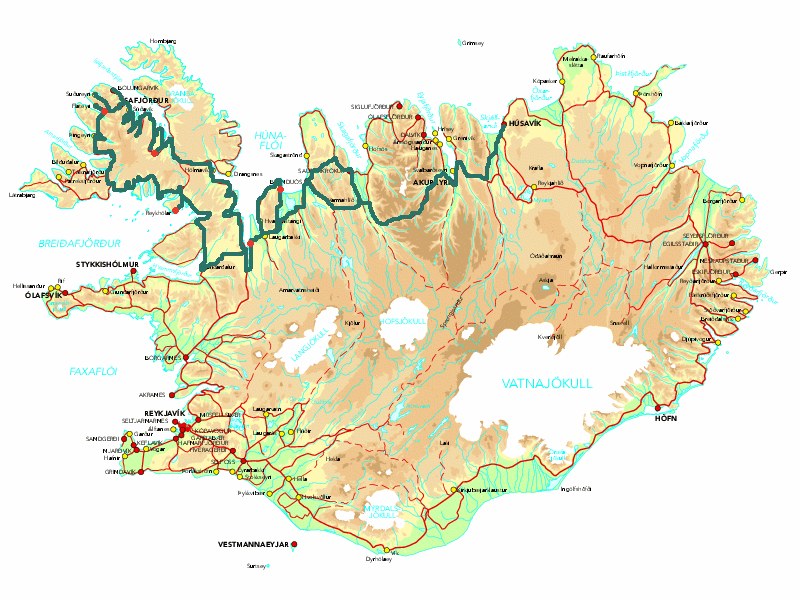 Ijsland map