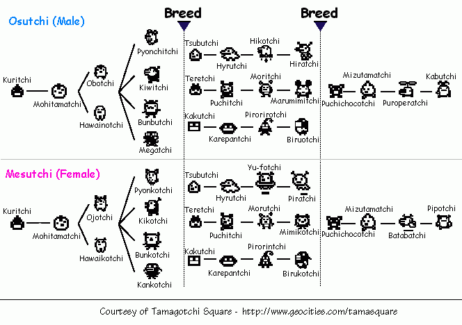 Original Tamagotchi Growth Chart