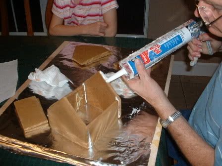 wooden gingerbread house