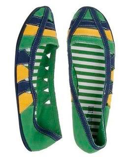 blue, yellow, green shoes