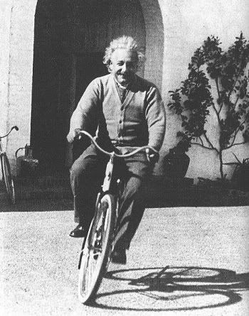 Einstein on a bike