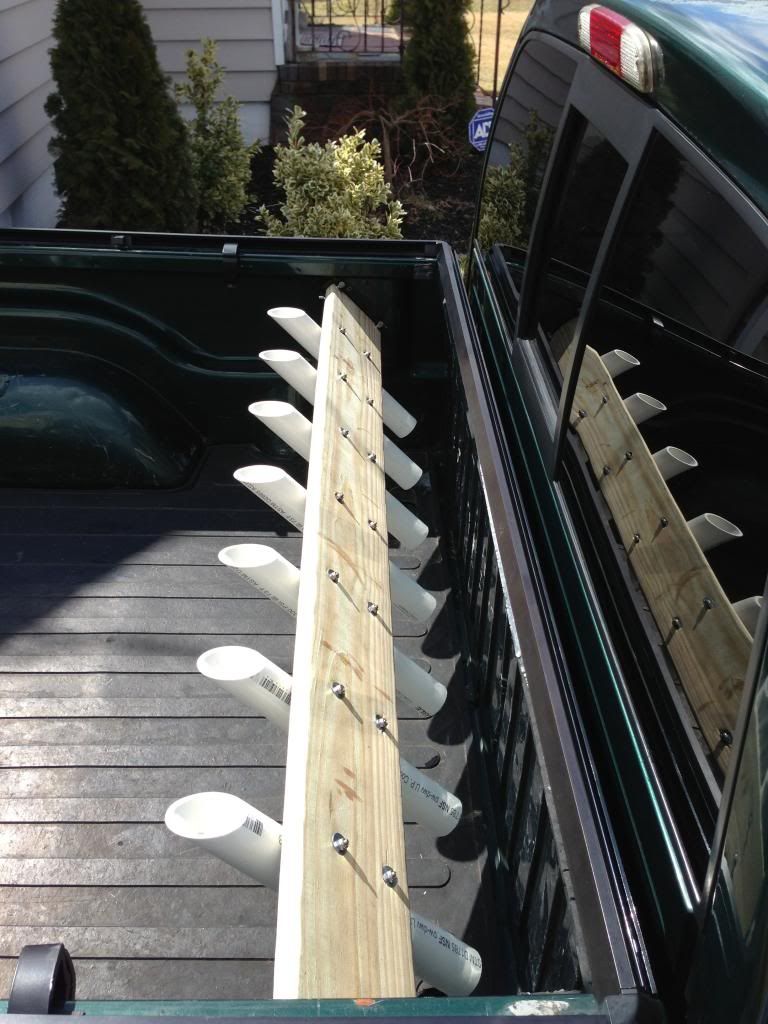 Home made rod rack for the truck bed StriperSurf Forums
