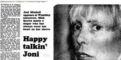 1983: Joni Mitchell no Guardian