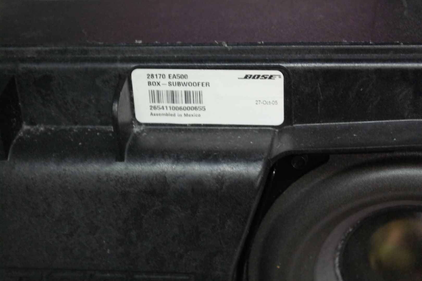 0512 NISSAN PATHFINDER BOSE factory rear subwoofer sub speaker 28170