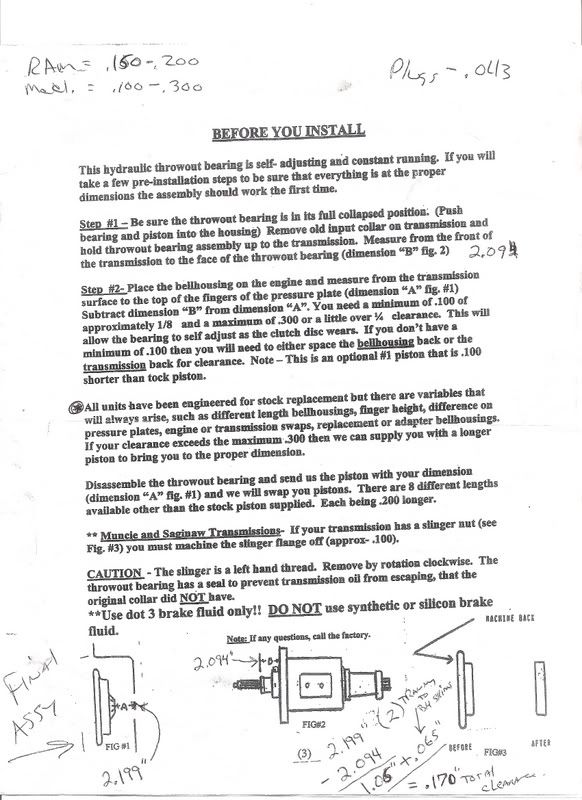 McLeod hyd. throwout bearing instructions CorvetteForum Chevrolet