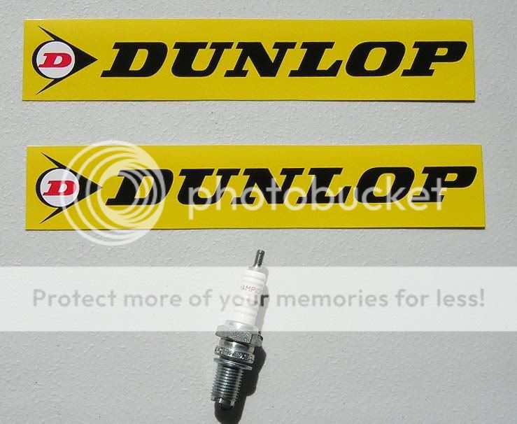 Pair of Classic Dunlop sticker decal 8 yel  