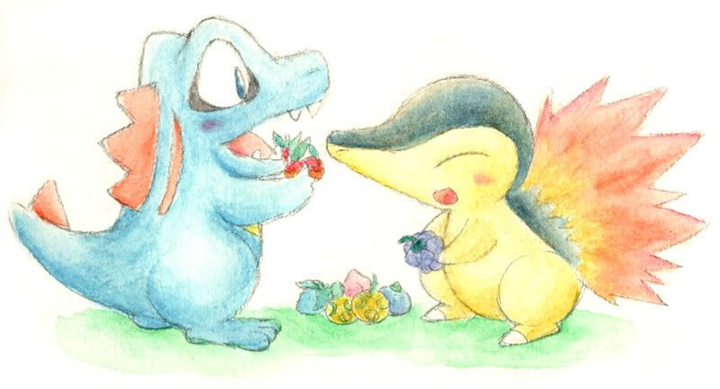 Totodile And Cyndaquil Photo by OnigiriY3K | Photobucket